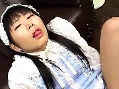 Insatiable Japanese maid gets pounded hard and facialized