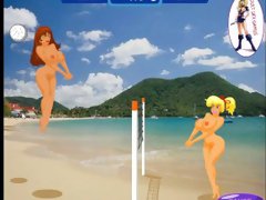 TWO NAKED GIRLS PLAYING VOLLEYBALL - Boobie-Volley