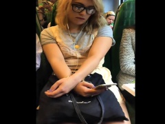 Attractive Watch Between the Thighs of Blonde