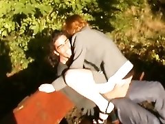 Chick fucked in the woods as her husband watches