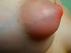 Closeup of small tit boobs big puffy nipples