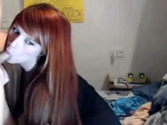 Striking redhead teen enjoys a deep pounding on the webcam