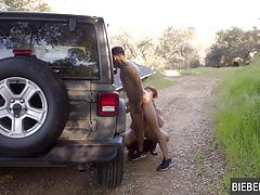 Outdoors Gay Pleasant Experience Near a Jeep