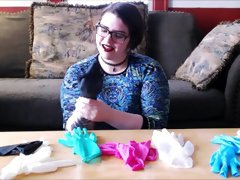 BBW gives you cock milking instructions while trying on gloves Quickie