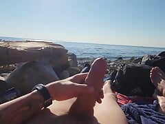 johnholmesjunior solo show at white rock nude beach strangers watch my huge dick by the ocean